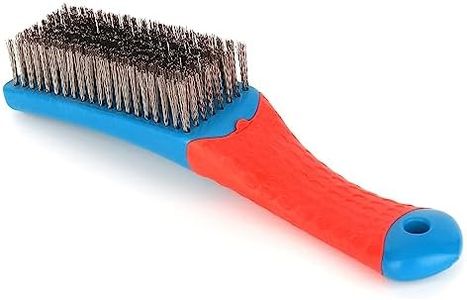 Wire Brushes for Cleaning-Heavy Duty Stainless Steel Wire Scratch Brush for Metal Rust Cleaning,Paint Scrubbing with Rubber Covered Handle