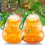 HiAnifri Wasp Trap Bee Traps Catcher, Wasp Traps Outdoor Hanging, Wasp Repellent Trap Deterrent Killer Insect Catcher, Non-Toxic Reusable Yellow Jacket Trap (Orange, 2 Pack)