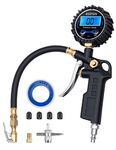 AstroAI AstroAI Digital Tire Inflator with Pressure Gauge, Medium 250 PSI Air Chuck and Compressor Accessories Heavy Duty with Rubber Hose and Quick Connect Coupler for 0.1 Display Resolution, Black