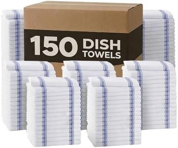 Dish Towels 150 Pack Blue Stripe 100% Cotton Kitchen Towel 15x25 Inch Tea Towels, Dish Cloths for Washing Dishes, Kitchen Rags for Drying Dishes
