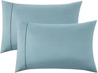 Bedsure Queen Pillow Cases Set of 2 - Grey Blue Polyester Microfiber Pillowcase 2 Pack, Super Soft and Cozy Pillow Case Covers with Envelop Closure, 20x30 Inches