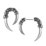 HZMAN Stainless Steel Dragon Claw Stud Earrings for Men Women Gothic Punk Piercing Sharp Claw Earring Jewelry Gift (Small)