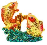 Saubhagya Global Polyresin Feng Shuai Decorative Fish (Multicolor Double Fish)