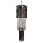 Beistle 1-Pack 3-Tier Shimmering Chandelier, 4-Feet, Black and Silver