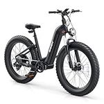 UDON BEEMONE Electric Bike for Adults, 26" Fat Tire EBike 1000W Ebike,30-80 Miles 28MPH Adult Electric Bicycles Electric Mountain Bike,48V/20Ah Removable Lithium Battery, 7-Speed Peak