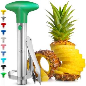 Zulay Kitchen Pineapple Corer and Slicer Tool - Stainless Steel Pineapple Cutter for Easy Core Removal & Slicing - Super Fast Pineapple Slicer and Corer Tool Saves you Time (Dark Green)
