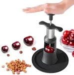 PIUGERU 2 in 1 Cherry Pitter Remover Tool, Premium Quick Release Cherry Pitter, Press & Push Type, Large 33mm Cherry Seed Remover, Durable, Food Grade Stainless Steel & PP Plastic