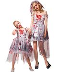 IKALI Girls Zombie Bride Costume Halloween Kids Prom Corpse Gown Mommy and Me Matching Novelties Fancy Dress Outfits 10-12 Years