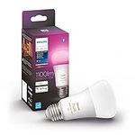 Philips Hue White and Colour Ambiance 10.5W Equivalent 75W A19 Base E26 LED Smart Bulb, Colour Changing, Bluetooth & Zigbee Compatible, Voice Activated with Alexa, Music Sync, Single, 75W (1100 Lumen)