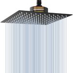 Voolan Rain Shower Head with Filtered - High Flow Large Rainfall Shower Heads Made of Stainless Steel - Waterfall Showerhead Filter For Hard Water(12" Matte Black)