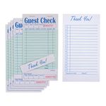 DGBDPACK Guest Check Pads EP-3632-1 (10 Pads), Total 500 Sheets Green Waitress Notepad, Server Order Pads