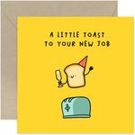 Old English Co. Funny New Job Cards For Men And Women - 'A Little Toast' Witty Humorous Promotion Gift - Funny New Job Card For Son Daughter Friend | Blank Inside