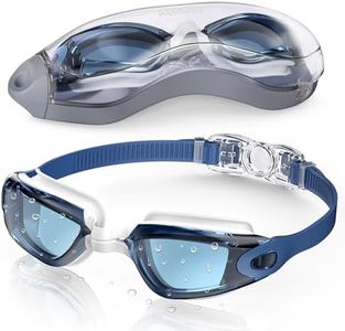 Aegend Swim Goggles, Swimming Goggles No Leaking Full Protection Adult Men Women Youth, Blue-white