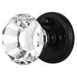 Balin Designs Crystal Doorknobs - Matte Clear, Round Glass Privacy Doorknobs - Interior Antique Decorative Crystal Doorknobs Set with Lock Latch - Perfect for Bathroom and Bedroom