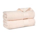 Trident Soft Comfort Air Rich 100% Cotton Towels for Bath, 500 GSM Large Size Bathroom Towels for Men/Women, 2 Pc Bath Towel Set (69cm x 137cm), Linen