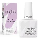 Mylee Fix 'N' Flash Gel 15ml - Brush On Clear Gel Adhesive Glue for Soft Gel Tips, Acrylic Nails, False Nails & Tips, Cures with UV/LED, Soak Off, for Professional, Salon & Home Use