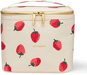 Kate Spade New York Insulated Soft Cooler Lunch Tote with Double Zipper Close and Carrying Handle, Strawberries