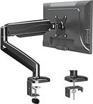 MOUNTUP Single Monitor Desk Mount, Adjustable Gas Spring Monitor Arm Support Max 32 Inch, 4.4-17.6lbs Screen, Computer Monitor Stand Holder with Clamp/Grommet Mounting Base, VESA Mount Bracket, MU0004