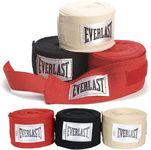 Everlast Classic Hand Wraps - 120” 3-Pack - Traditional Design, Poly-Cotton, Thumb Loop, Hand & Wrist Support, Great For Training, Boxing, MMA, Fitness, Machine-Washable. (Red / Black / Natural)