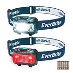 EverBrite Headlamp, 2 Pack Kids Headlamp with Red Light and Memory Function, Head Lamp for Adults and Kids with 9 Modes, Bright Headlamps for Camping, Running, Batteries Included