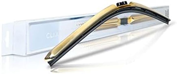 Clix Wipers - 22" Gold Chrome Automotive Replacement Wiper Blade (Pack of 1) Universal Clip On All-Weather Flex Frame Windshield Wiper