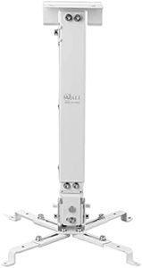 WALI Universal Projector Ceiling Mount Multiple Adjustment Bracket with 25.6 inches Extension Pole, Hold up to 44 lbs (PM-001-WHT), White