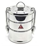 JEE ALTO Stainless Steel Lunch Kit/Tiffin Carrier with Plate (Big- 3 Tier) 1300ml