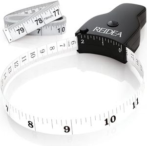 Body Measure Tape 60inch (150cm), Lock Pin and Push-Button Retract, Ergnomic and Portable Design, REIDEA M1, Black