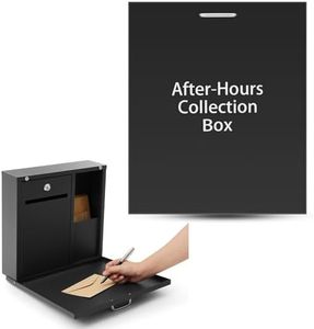 Canchiing After Hours Drop Collection Boxes 16" x 13" x 4" Standard Night Box with Lock and Key Items Key Document Collected Mailbox for Shop Repair Service Apartment Offices Business