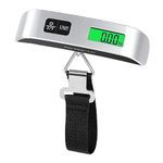GIGAWATTS Digital Luggage Scale For Flights 50 Kg Weight Machine with Fishing Hook Type Portable with Anti-slip & Auto-lock (Light Grey, 1 Year Warranty)