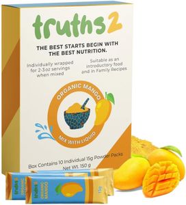 Truths2 Organic Freeze-Dried Mango Food Powder, Stage 1 Baby Puree Mix for Infants & Toddlers, Organic Fruit Powder for Family Meals & First Solid Food