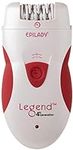 Epilady Hair Removal Epilator for Women | Rech Hair Remover for Women | Legend 4 Electric Shaver for Women, Hair Removal Device | Bikini Trimmer | Use Corded or Cordless, 2 Speeds | Brush, Pouch - Red