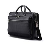 Samsonite Unisex-Adult Classic Leather Top Loader Briefcase (Black, One Size)