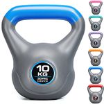 Core Balance Grey Vinyl Kettlebell Weight, Home Gym Strength Training, Cardio Workout, Colour Coded, Non Slip Rubber Feet