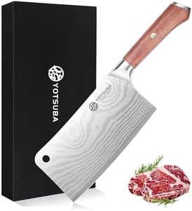 YOTSUBA Hackmesser, Chinesisches Kochmesser 18 CM, Küchenbeil mit ergonomischem Pakkawood-Holzgriff, Extra scharfes Küchenmesser, Profi-Kitchen Cleaver Knife für Fleisch und Gemüse