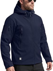 FREE SOLDIER Men's Outdoor Waterproof Soft Shell Hooded Military Tactical Jacket (Dark Navy XXXX-Large/US)