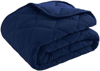 BEDSUM 100% Brushed Microfiber Down Alternative Toddler Comforter, Ultra Soft Lightweight and Warm Breathable Crib Quilted Blanket for Nursery Stroller Bed, 43x60 Inches,Navy Blue