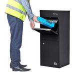 Smart Parcel Box - Large Parcel Box Outdoor, Black Delivery Box with Secure Front & Rear Access, Waterproof, Durable, Lockable Weatherproof Parcel Drop Box For Multiple Packages