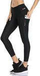 Santic Women's Cycling Pants High Waist 4D Padded Cycling Capris Pants 7/8 Biking Tights Pants with Pockets, Black-d021