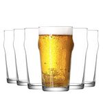 LAV 6x Clear 570ml Noniq Craft Beer Glasses - Large Lager Ale Cider Pilsner Drinking Pint Glass Pub Cup Set