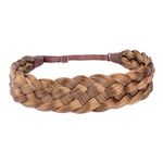 DIGUAN 5 Strands Synthetic Hair Braided Headband Wide Braids Hairpiece Women Girl Beauty accessory, 56g CA (Sunset Brown)