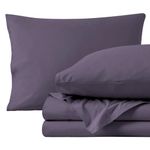 Bare Home 100% Organic Cotton King Sheet Set - Crisp Percale Weave - Lightweight & Breathable - Bedding Sheets & Pillowcases (King, Dusty Purple)