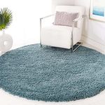 ZARACARPETS; 'can Change The Floor Handwoven Fluffy Shaggy Carpet Collection with Silky Smooth Anti-Skid Shaggy Round Carpet Colour Plain Sky Size 8x8 Round