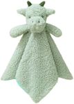 Doindute Baby Green Dragon Soft Stuffed Animal Security Blanket, Plush Dinosaur Character Lovey Blanket, Baby Shower/Nursery Gift, Newborn Infant Toddler Snuggle Blankie for Boys Girls, 14 Inches