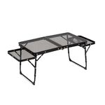 Olpad Adjustable Height Folding Camping Table, Portable Metal Mesh Outdoor Picnic Table, Lightweight 2-in-1 Lifting Campfire Grill Table & Food Prep Station for BBQ, Beach, Tailgating & Cookout