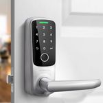 ULTRALOQ Latch 5 World's First Build in WiFi Smart Lock (Satin Nickel) with Fingerprint ID, 5-in-1 Keyless Entry Electronic Door Handle with Bluetooth, Biometric Fingerprint and Touch Digital Keypad
