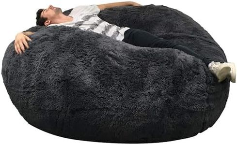 bananair - Giant Bean Bag for Adults and Kids - Comfortable, Premium Quality Foam - Ultra Soft, Synthetic Fur - Removable & Machine Washable Cover - XXL Fluffy Bean Bag Chair/Sofa (140 cm, Grey)