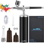 Autolock Airbrush, Spray Gun Set 30PSI with Compressor, Portable Airbrush Kit and Rechargeable Hand Airbrush Set, for Makeup, Cake Decoration, Model Colouring, Nail Art, Tattoo