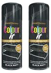 HitlineUK Spray Paint - 400ML Black MATT Paint DIY Wood Paint Plastic Paint Metal Black Spray Paint (2 CANS)