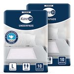 KareIn Premium Underpads, Large 60 x 90 Cm, 20 Count, High Absorbency, Leak Proof, Pack of 2